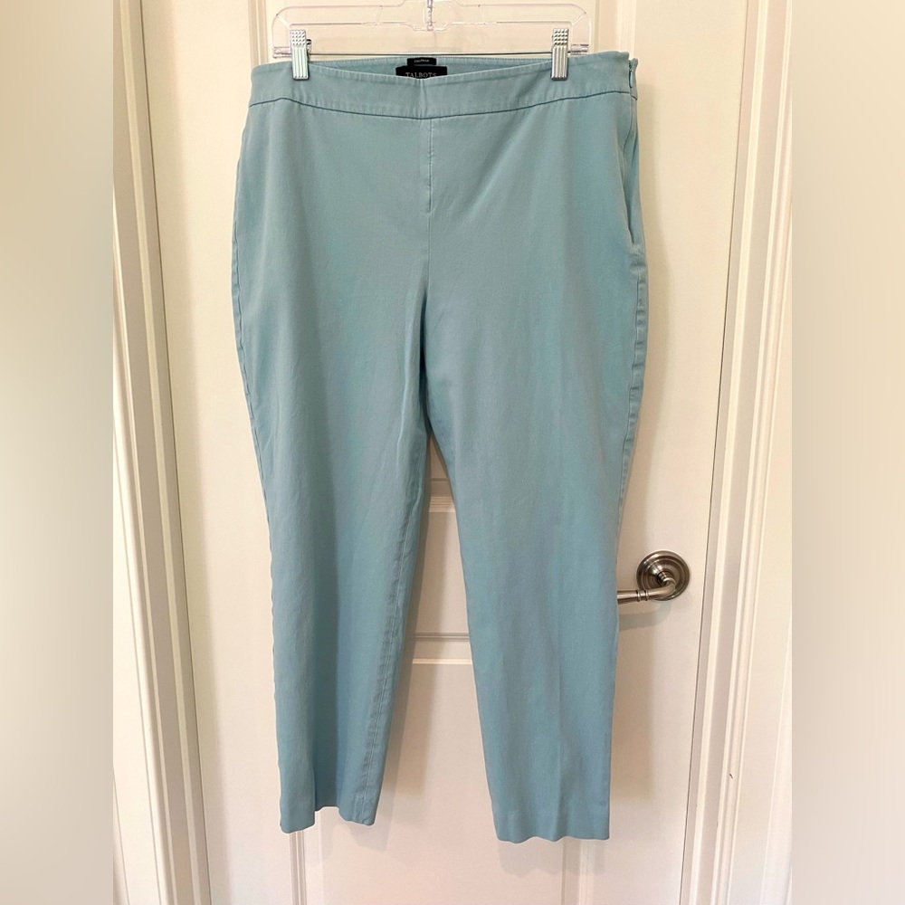 Talbots Chatham Light Blue Side Zip Pants with Stretch! Size 16
